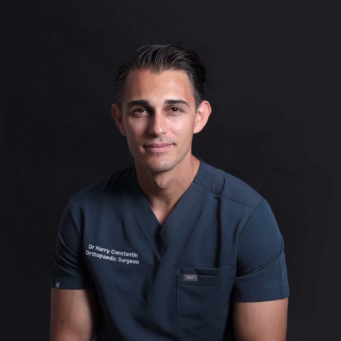 Dr Harry Constantin, orthopaedic shoulder surgeon, in theatre scrubs