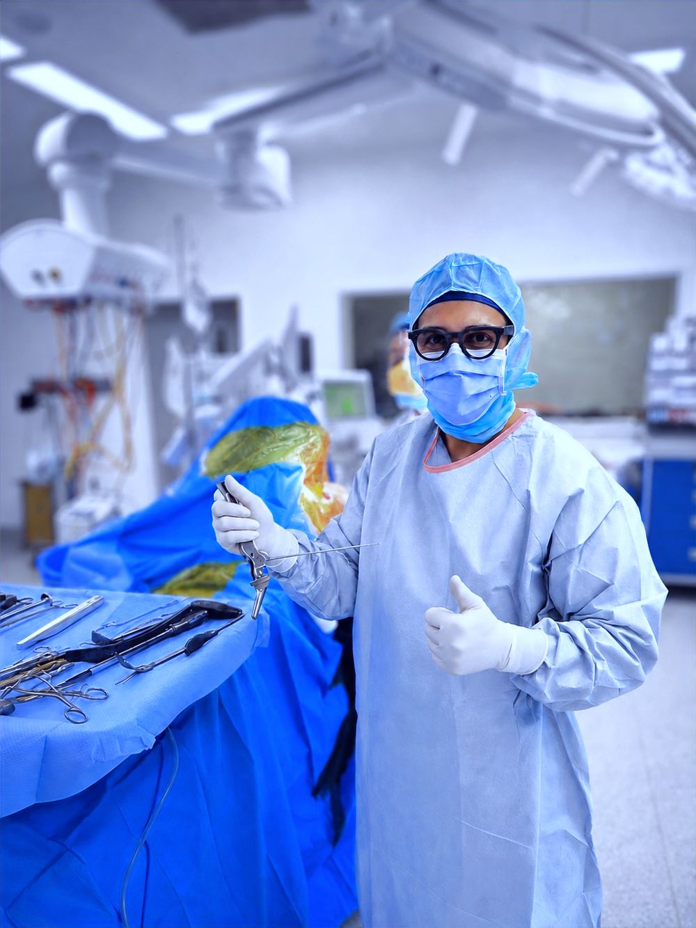 Dr Harry Constantin performing shoulder surgery in the operating theatre